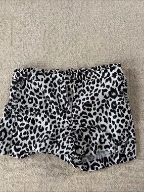 J. Crew Black and White Leopard-Print High Waist Shorts